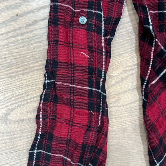 Sam Edelman Plaid Zipper Split Back Top Size S black and red with white stripes - Picture 13 of 15